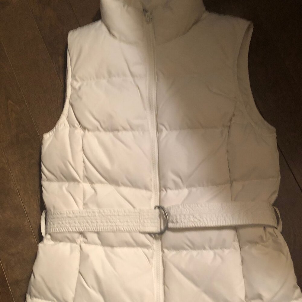 Gap white down belted vest